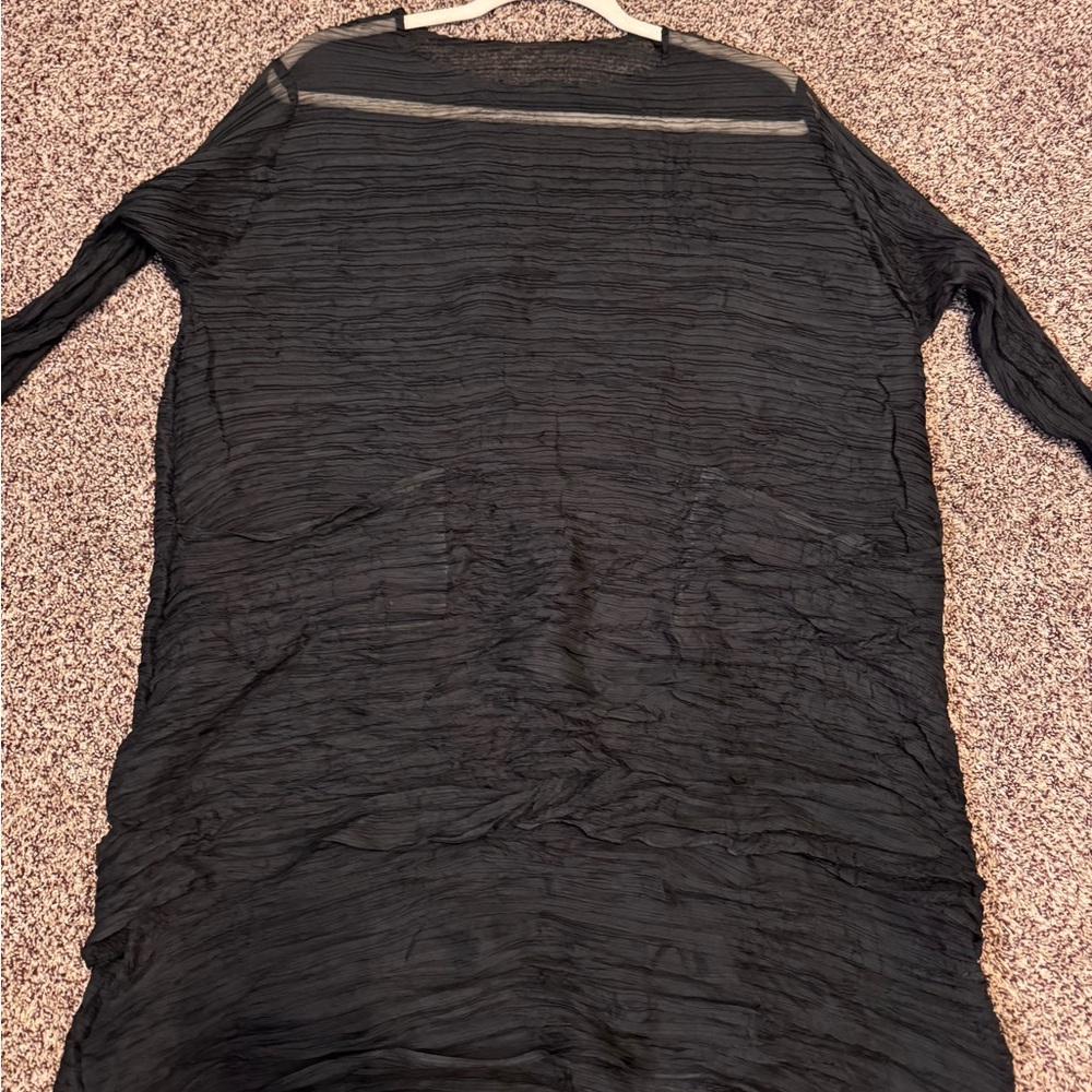 MC OASIS Black Sheer Tunic/Shift Dress Asymmetrical Hem Plus Size XL/1X - Picture 10 of 15